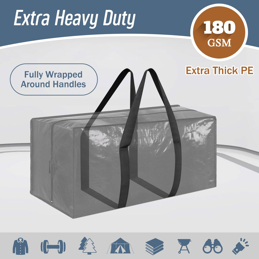 6 Pack Extra Heavy Duty Large Moving Bags with Strong Zipper, Dark Blue