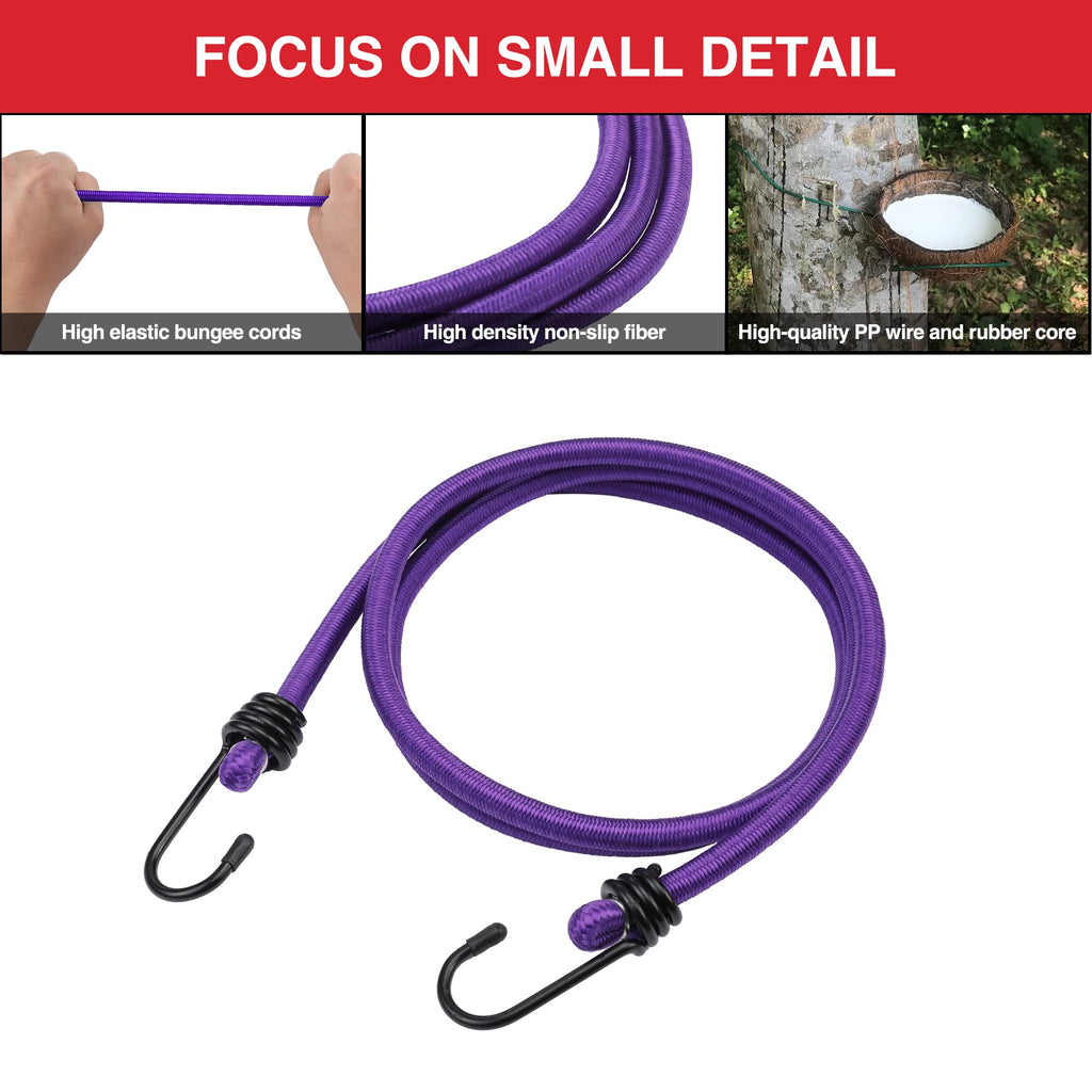 WORKPRO 24" Bungee Cords with Hooks, 4 Pack Heavy Duty Outdoor Bungee Strap