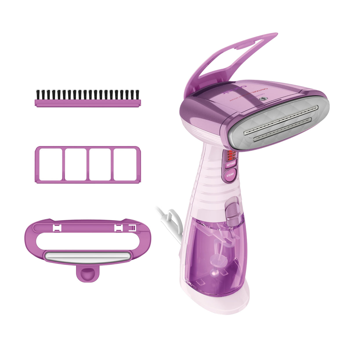 Conair Steamer for Clothes & Upholstery, Handheld, 3 Attachments, White