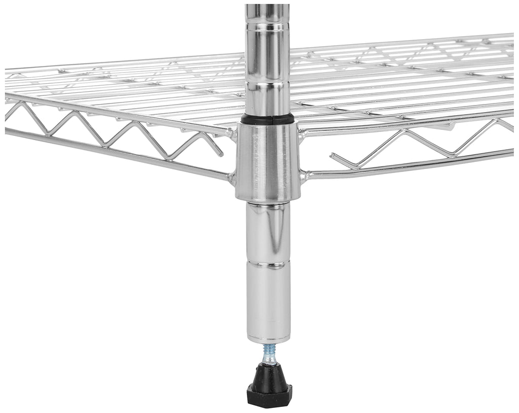 Amazon Basics 5-Shelf Tower Adjustable Storage Shelving Unit, Chrome, 16" x 16" x 54", 150 lbs Per Shelf