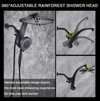 Rain Shower Head with Handheld Showerhead, Chrome 1.8GPM 460311