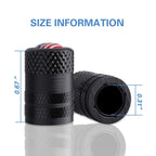 CKAuto Tire Valve Stem Caps, Aluminum Black, 4 pcs/Pack