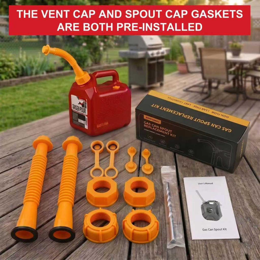 Gas Can Spout Replacement Kit, Gas Can Nozzle Replacement (2 Kits-Yellow)
