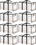 ukeetap 8 Pack Extra Large Clothes Storage Bins with Lids, Clear