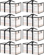 ukeetap 8 Pack Extra Large Clothes Storage Bins with Lids, Clear
