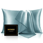 INFIIXSO Mulberry Silk Pillow Cases Standard Size with Zipper, Champagne