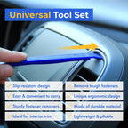 Auto Trim Removal Tool Kit (No Scratch Plastic Pry Kit), 5 Piece Set for Door Panel Removal Tool, Car Clips, Push Rivets, Molding, Dashboards, Interior Trim Tools, Red