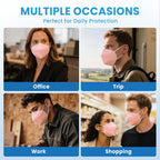 akgk KN95 Face Mask 50 PCS, Breathable Protection Masks, 5-Ply KN95 Black Masks, Cup Dust Safety Masks