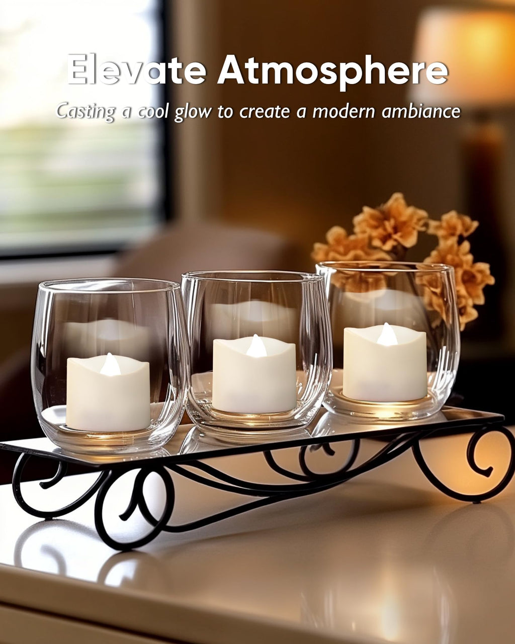 Homemory 12-Pack Remote Flameless LED Battery Tea Light Candles, 400+Hrs