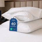 Set of 2 Pillow Protectors with Zipper Standard Size, Pillow Covers