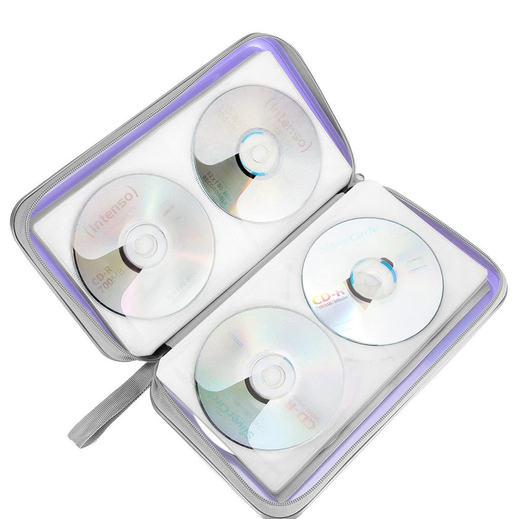 Siveit CD DVD Cases 96 Capacity Disc Storage Binder for Car(Black)