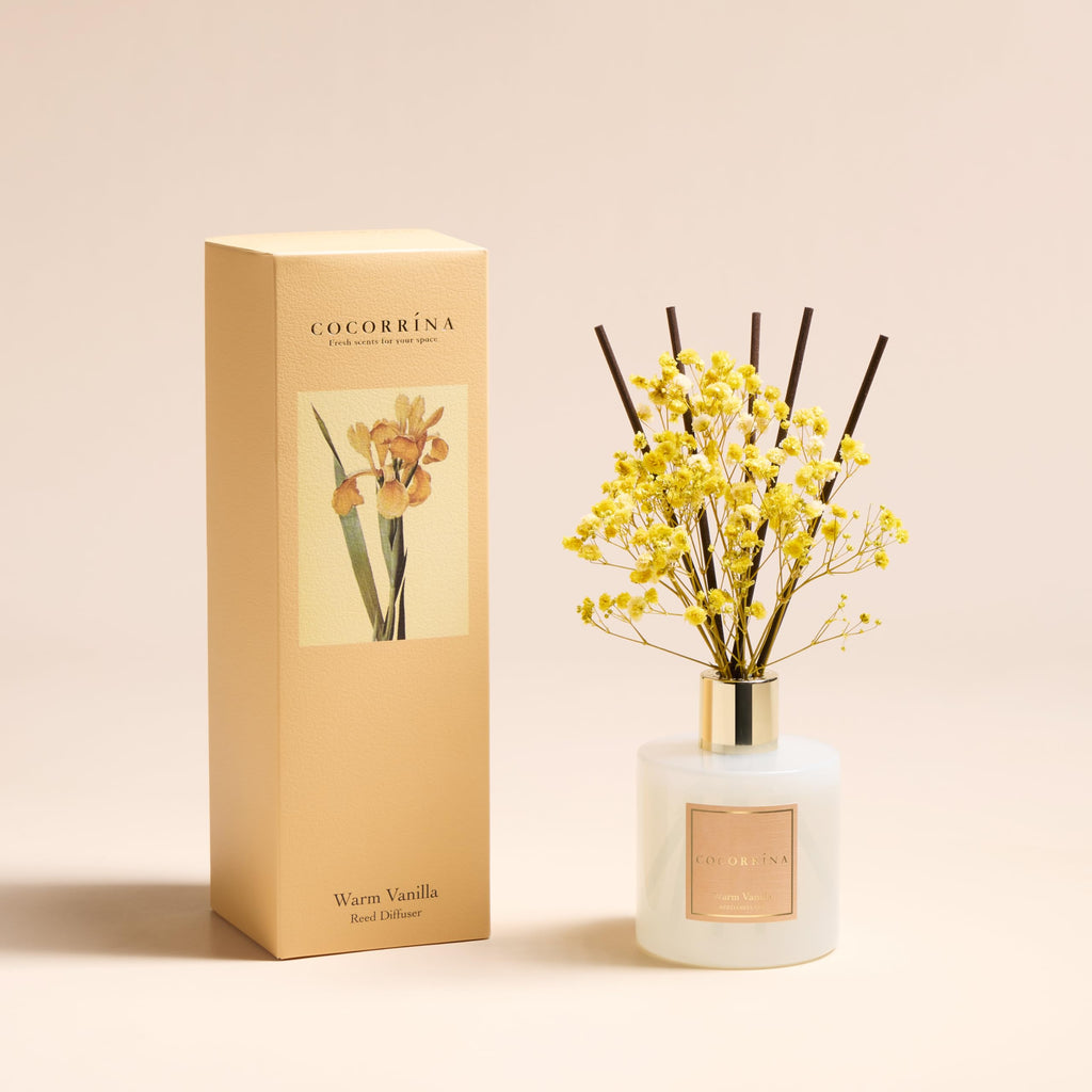 COCORRÍNA Reed Diffuser - Apple Cider 3.38 fl oz Reed Diffuser for Bedroom Bathroom Home Décor