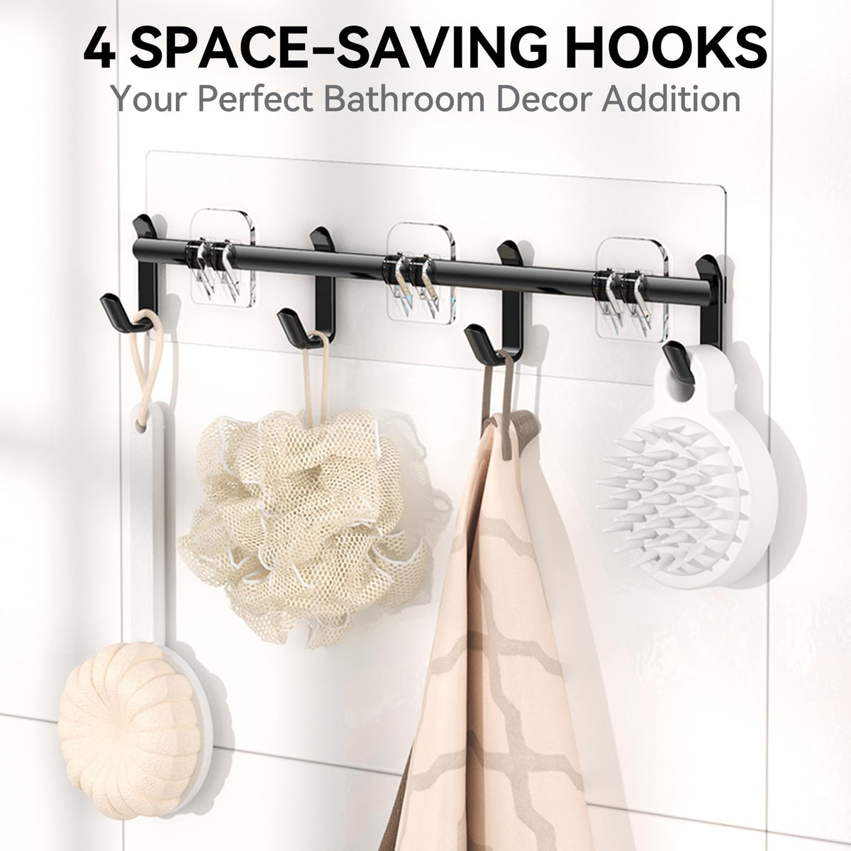 YASONIC Shower Caddy Adhesive, Rustproof Shower Shelves for Inside Shower