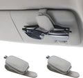 Yuoyar Magnetic Leather Sunglasses Holder for Car, 2 Packs (Silver Grey)
