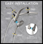 Rain Shower Head with Handheld Showerhead, Chrome 1.8GPM 460311