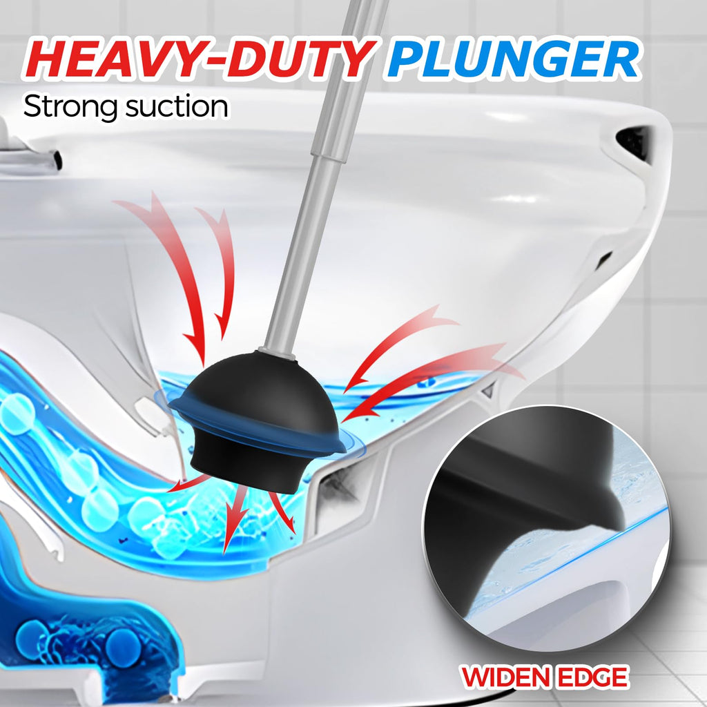 FORASTO 2in1 Toilet Brush & Plunger Set, Bathroom Essentials for Apartment