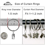 40 Pack Metal Curtain Rings with Clips, 1.5 in ID, Gold