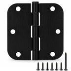 TDCHINGES Rounded Matte Black Door Hinges 3.5 Inch 5/8" Radius Flat 30 Pack