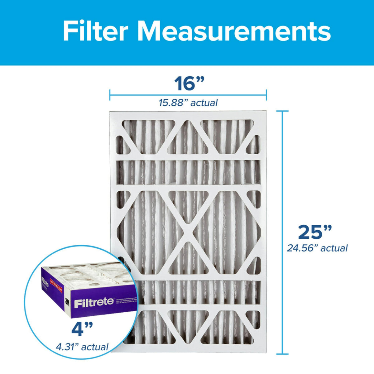 Filtrete 20x25x4 Air Filter, MERV 12, MPR 1550, 2 HVAC Filters