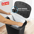 Glad Trash Can with Clorox Odor Protection | Plastic Bin, 13 Gal, Black