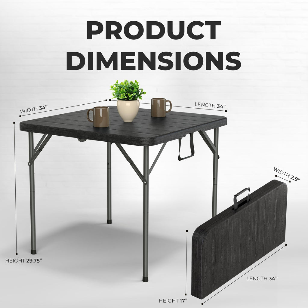 10 PACK of 8 Feet Foldable Table with Built in Handle & Steel Legs | 8 FT Heavy Duty Portable | Perfect for Party, Dining, Wedding, Events, Picnic Indoor, Outdoor, Camping, Temporary - 8 Foot