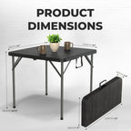 10 PACK of 8 Feet Foldable Table with Built in Handle & Steel Legs | 8 FT Heavy Duty Portable | Perfect for Party, Dining, Wedding, Events, Picnic Indoor, Outdoor, Camping, Temporary - 8 Foot