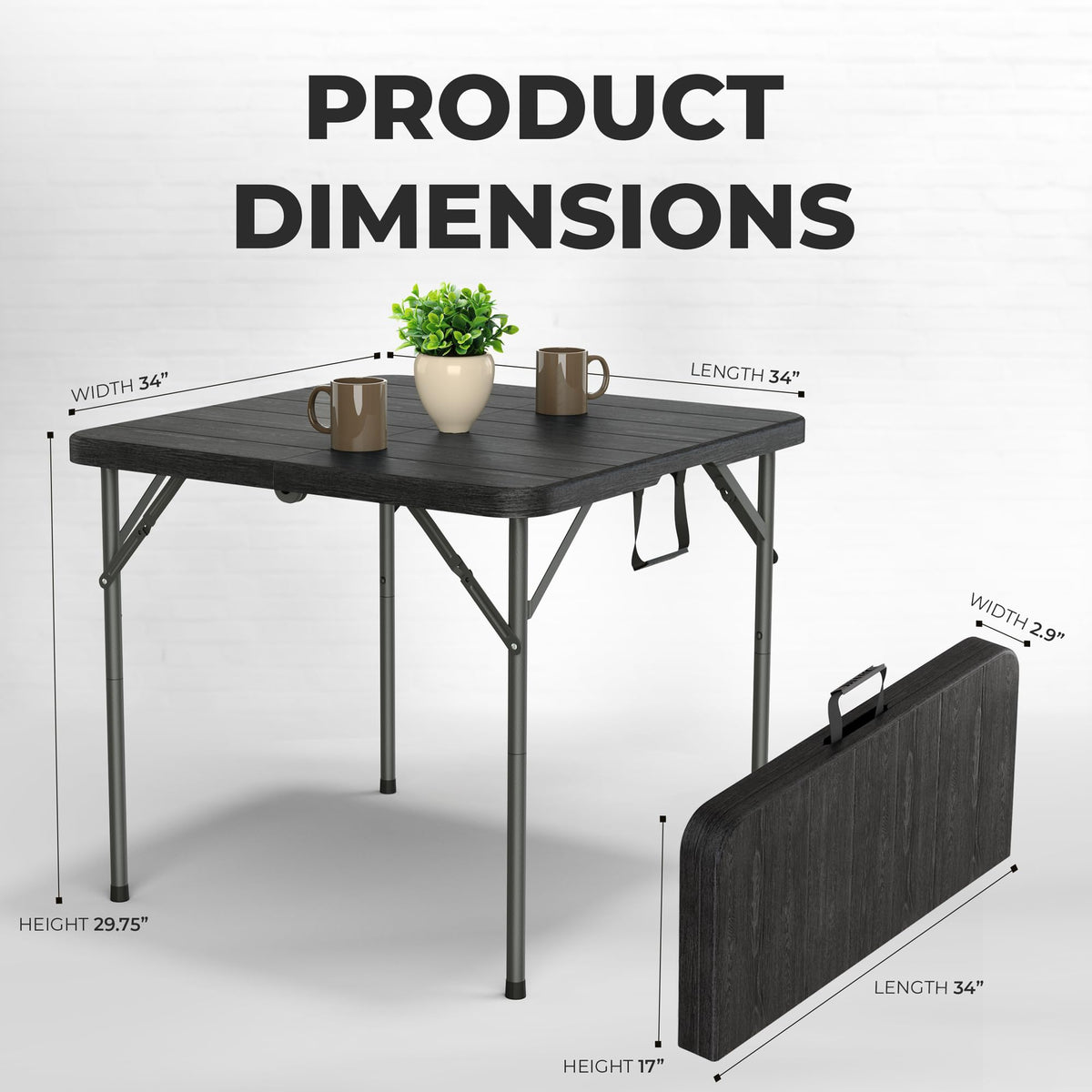 10 PACK of 8 Feet Foldable Table with Built in Handle & Steel Legs | 8 FT Heavy Duty Portable | Perfect for Party, Dining, Wedding, Events, Picnic Indoor, Outdoor, Camping, Temporary - 8 Foot