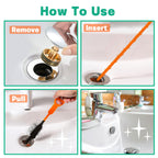 Drain Snake Hair Drain Clog Remover - 3 Pack Shower Sink Unclogger Tool