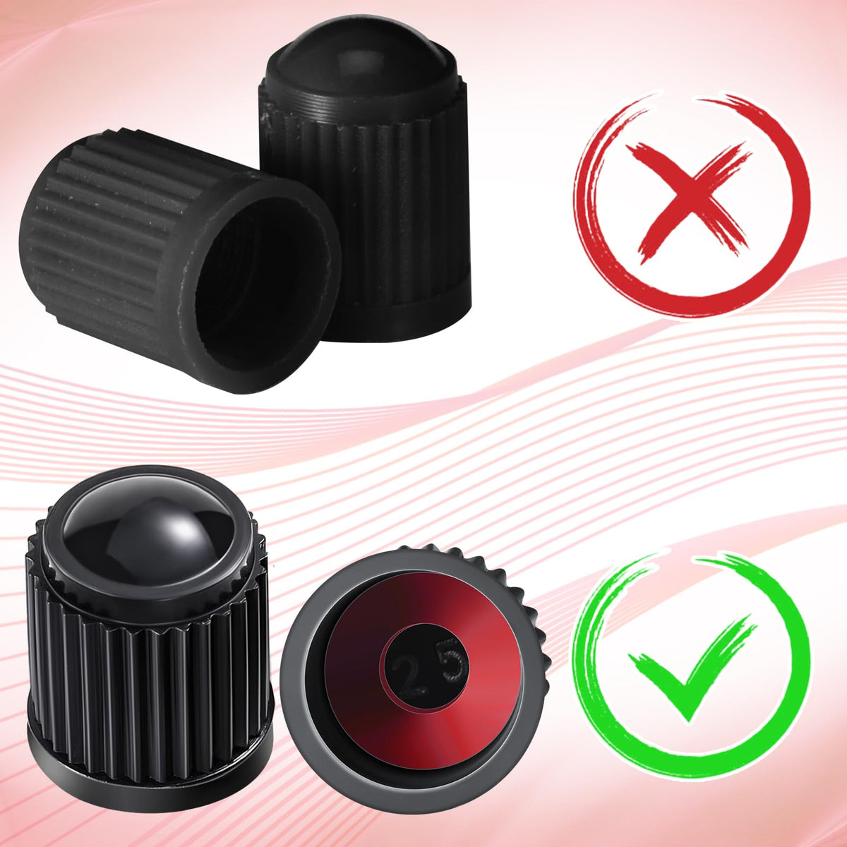 Outus Tire Valve Stem Caps Universal Tire Caps, 800 Pcs, Black