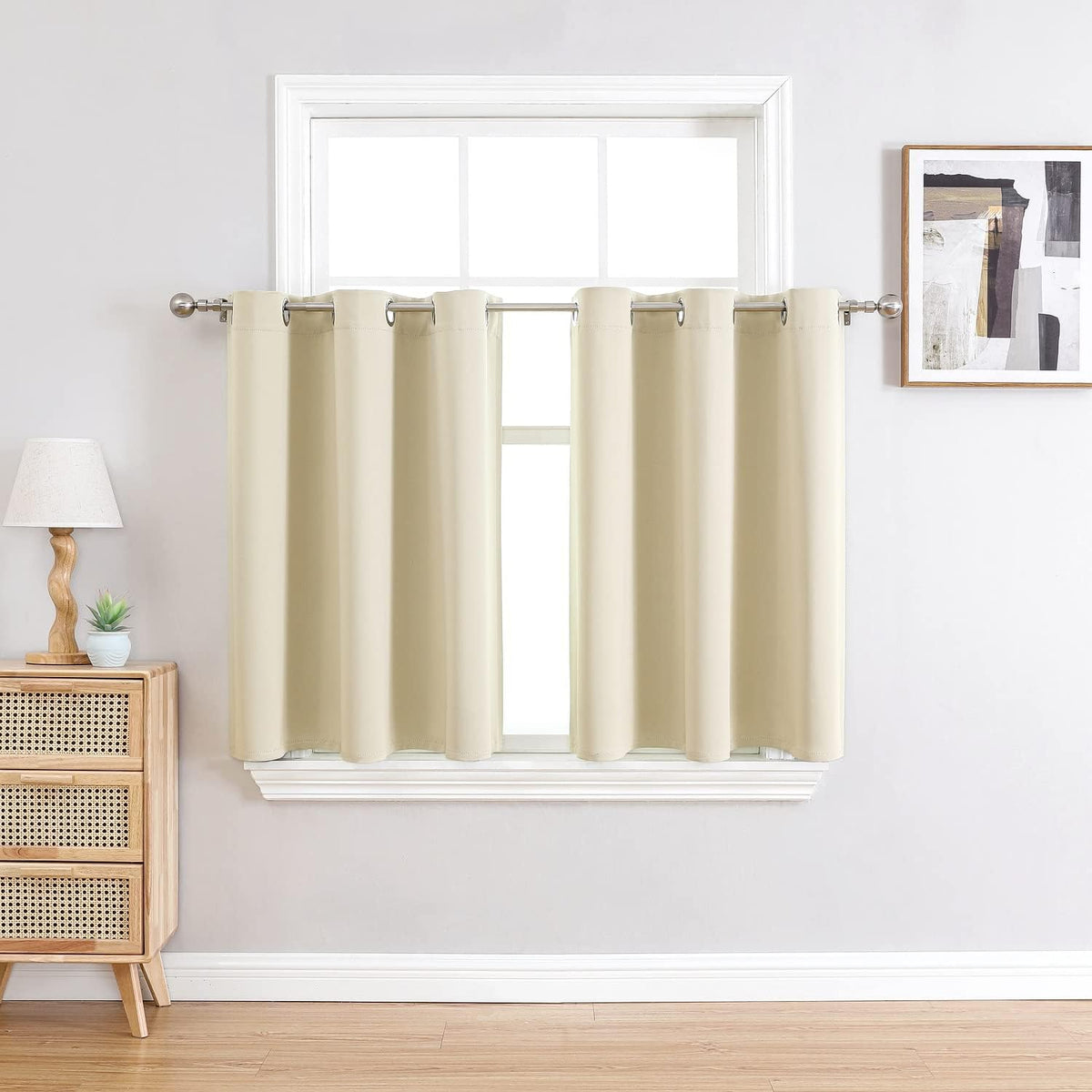 ChrisDowa Small Blackout Curtains for Kitchen and Bedroom 24 Inches Long