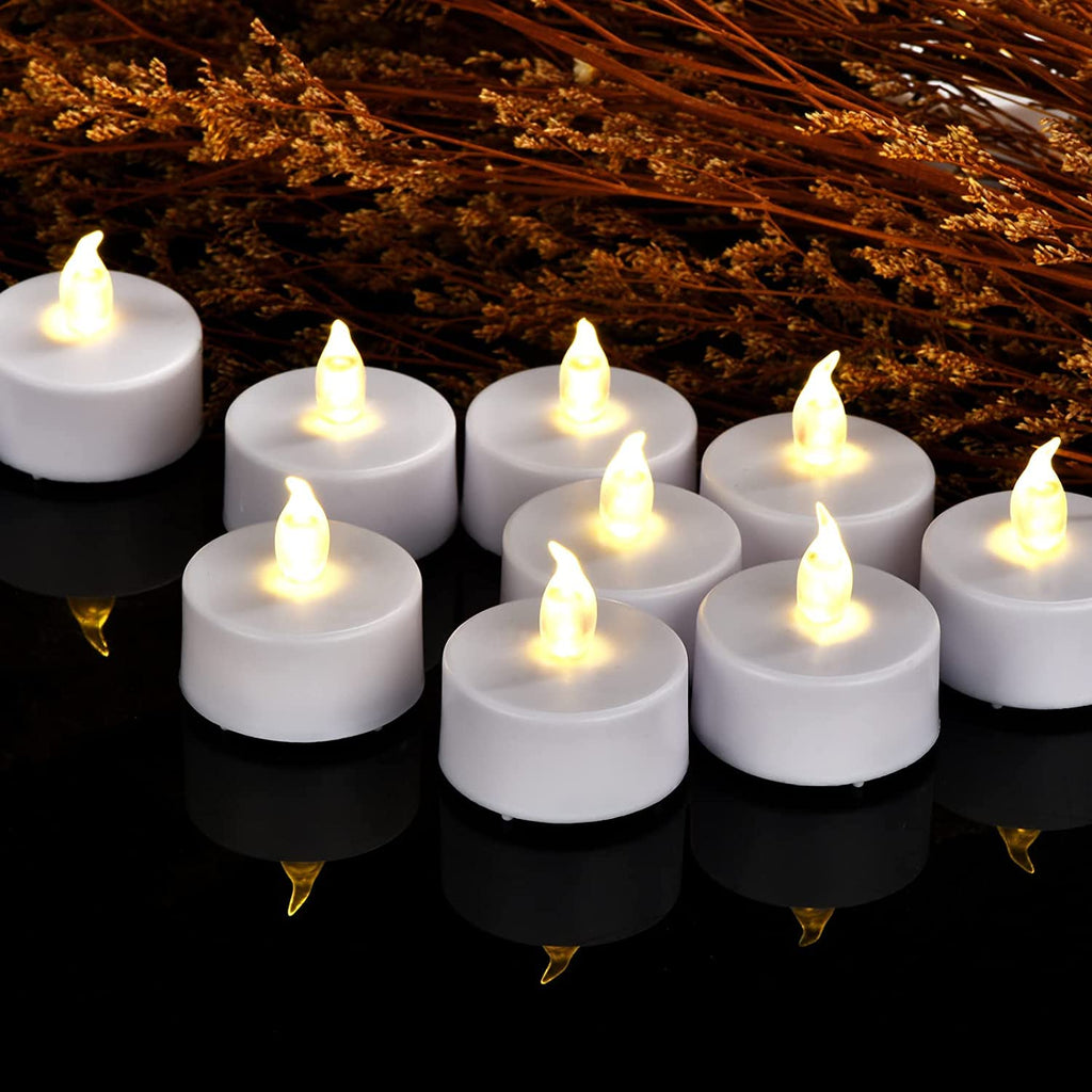 Battery Operated LED Tea Lights Flameless Flickering Candles 12PACK