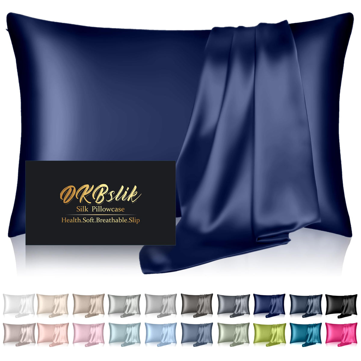 DKBslik Mulberry Silk Pillow Cases Queen Size with Zipper, Olive Green
