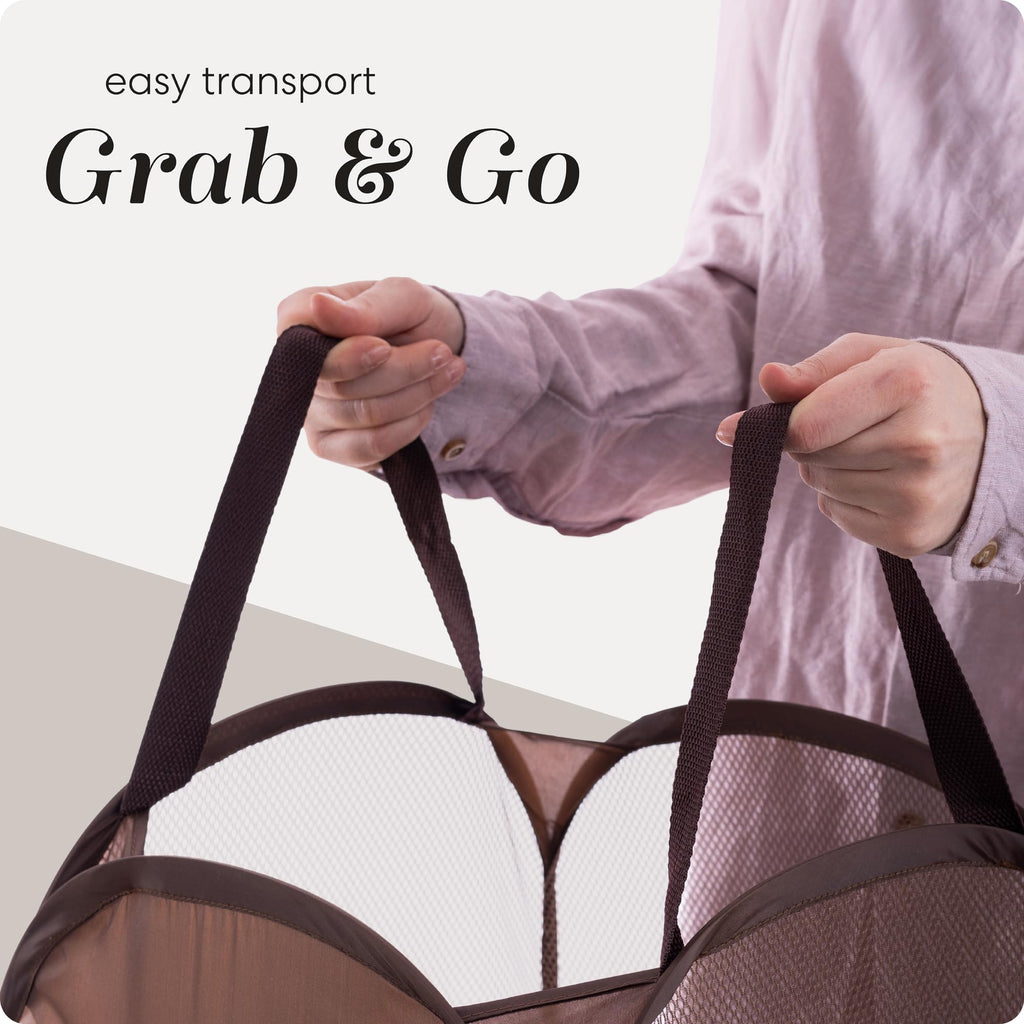 Handy Laundry Collapsible Mesh Pop-Up Hamper with Side Pocket