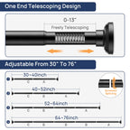 ENJOYBASICS 1" Black Shower Curtain Rod, 30-52" Adjustable, Secure Tension