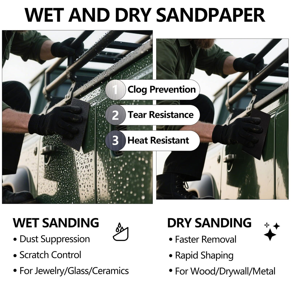 Extra Fine Sandpaper Assortment, Wet Dry Sand Paper 9 x 3.6 Inch
