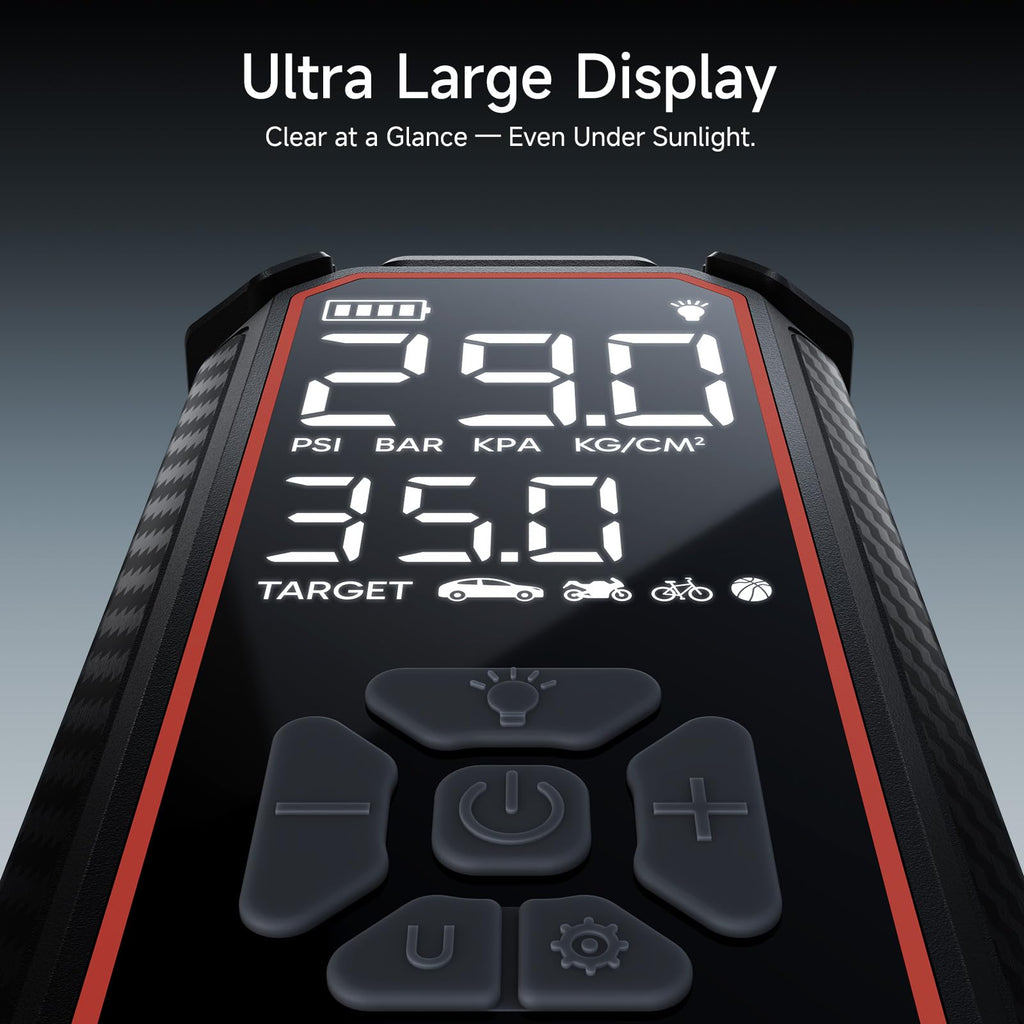 OlarHike Tire Inflator Portable Air Compressor,Dual Power-3*2000mAh &12V DC