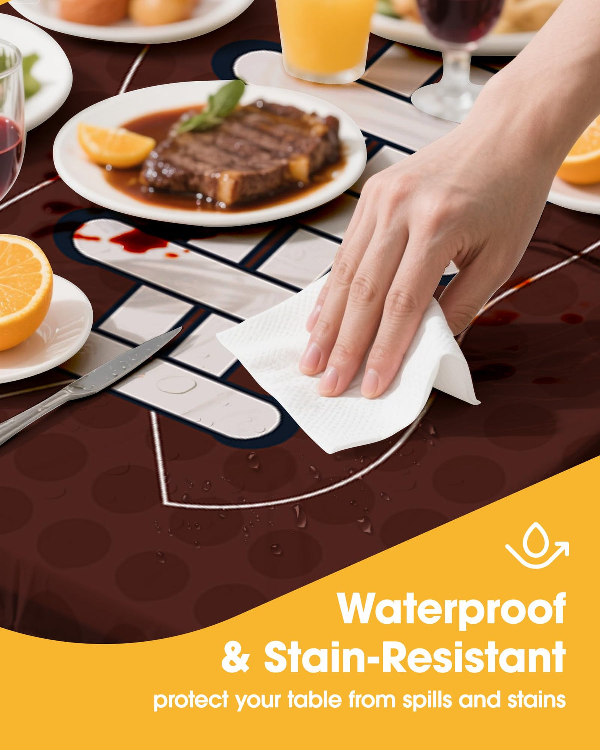 Niuara American Flag Plastic Table Cloth Disposable, 4 Pack, 54 x 108 in