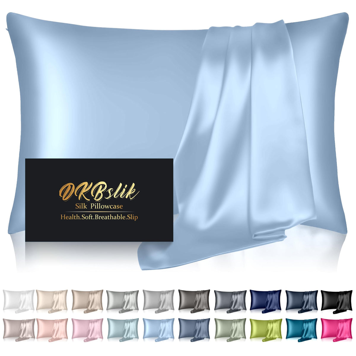 DKBslik Mulberry Silk Pillow Cases Queen Size with Zipper, Olive Green