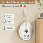 pickpiff 13LB Strong Stick-on Hooks for Coat & Towel, Black 4 Pack
