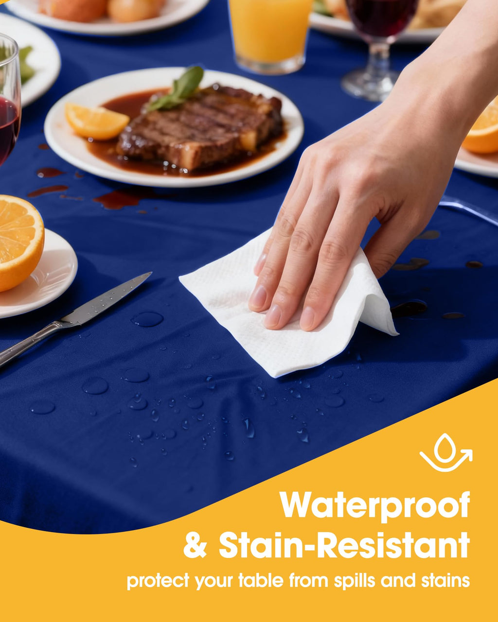 Niuara American Flag Plastic Table Cloth Disposable, 4 Pack, 54 x 108 in