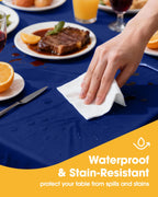 Niuara American Flag Plastic Table Cloth Disposable, 4 Pack, 54 x 108 in