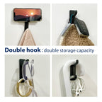 pickpiff 13LB Strong Stick-on Hooks for Coat & Towel, Black 4 Pack
