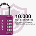 Puroma 2 Pack Combination Lock Locker 4 Digits Combo Padlock Gym Black