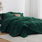 Love's cabin Twin Comforter Set, 5 Pieces Bed in a Bag, Aqua