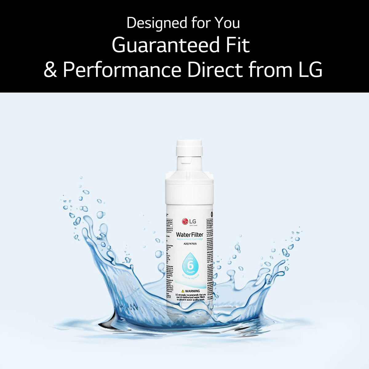 LG LT1000P - 6 Month / 200 Gallon Capacity Replacement Refrigerator Water Filter (NSF42, NSF53, and NSF401) ADQ74793501, ADQ75795105, AGF80300704, or AGF80300705 White