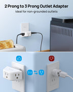 TROND Multi Plug Outlet Extender 2 Pack, Outlet Splitter for Bathroom