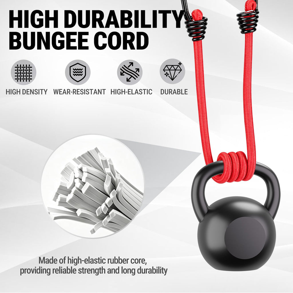 WORKPRO 24" Bungee Cords with Hooks, 4 Pack Heavy Duty Outdoor Bungee Strap