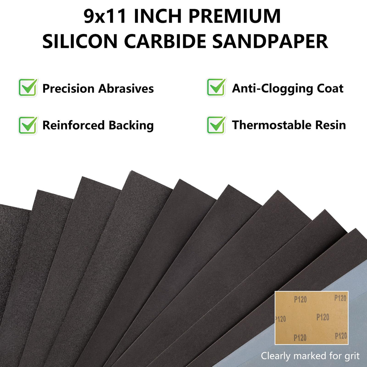 Extra Fine Sandpaper Assortment, Wet Dry Sand Paper 9 x 3.6 Inch
