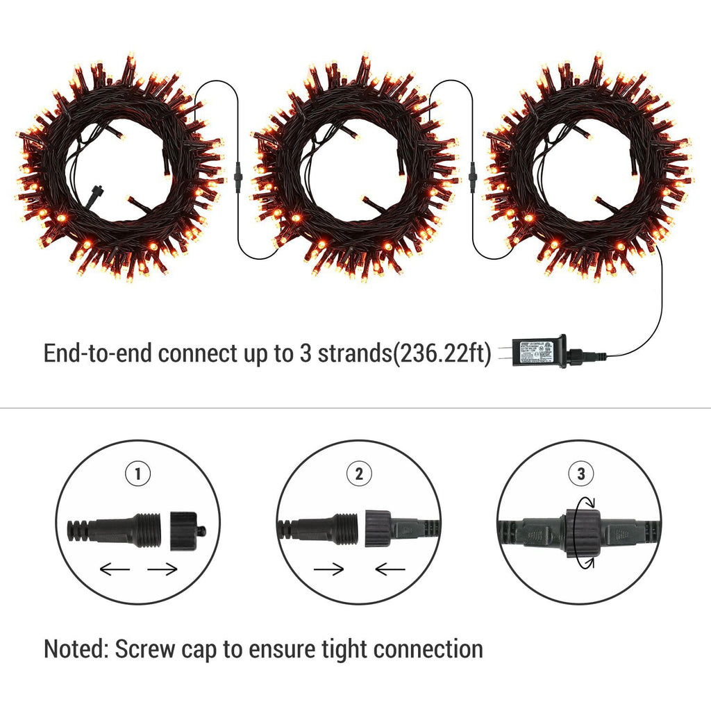 Brizled LED Halloween Lights Indoor Outdoor Orange & Purple String Light