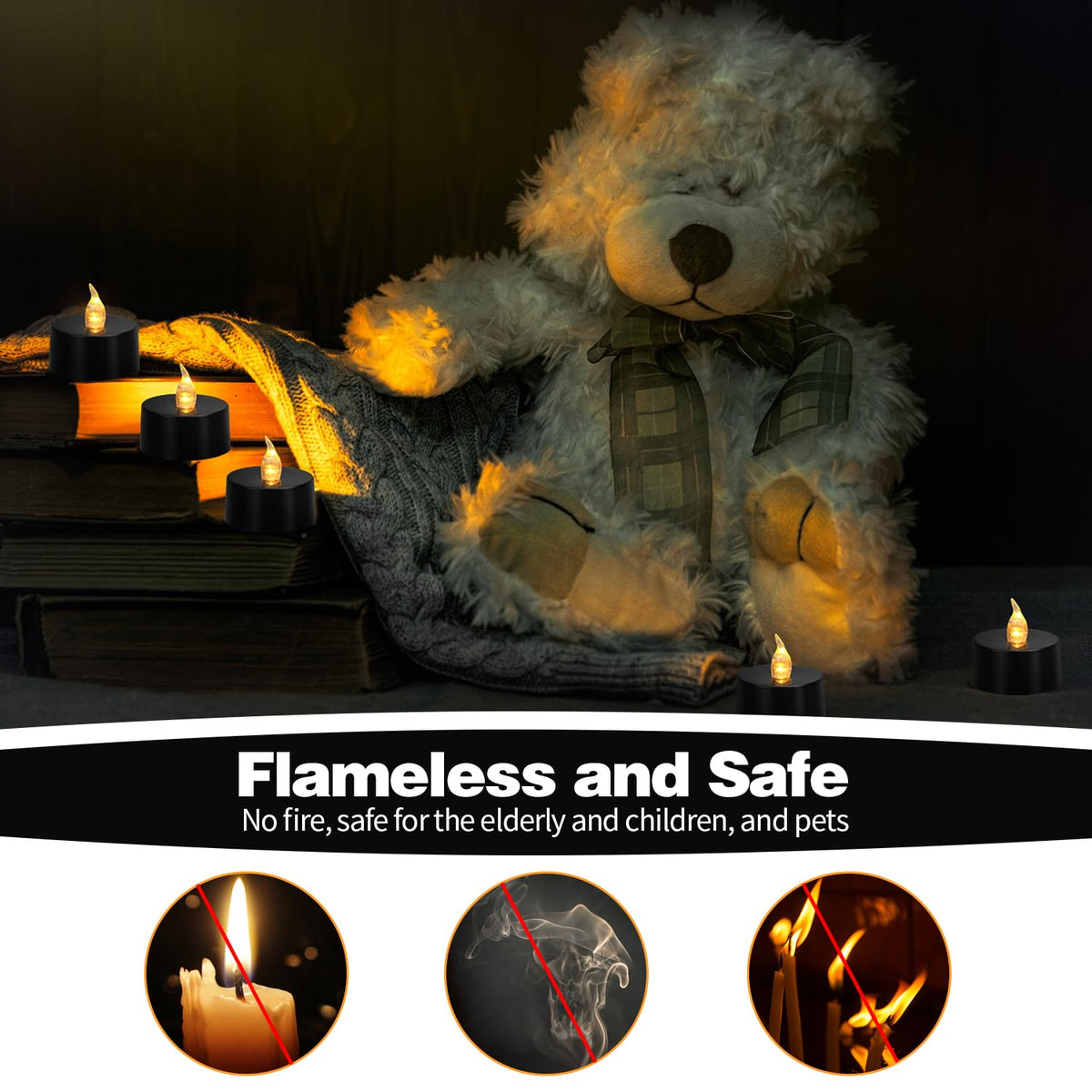 KOABY 12/24/50/100/200/400 Pack LED Tea Lights